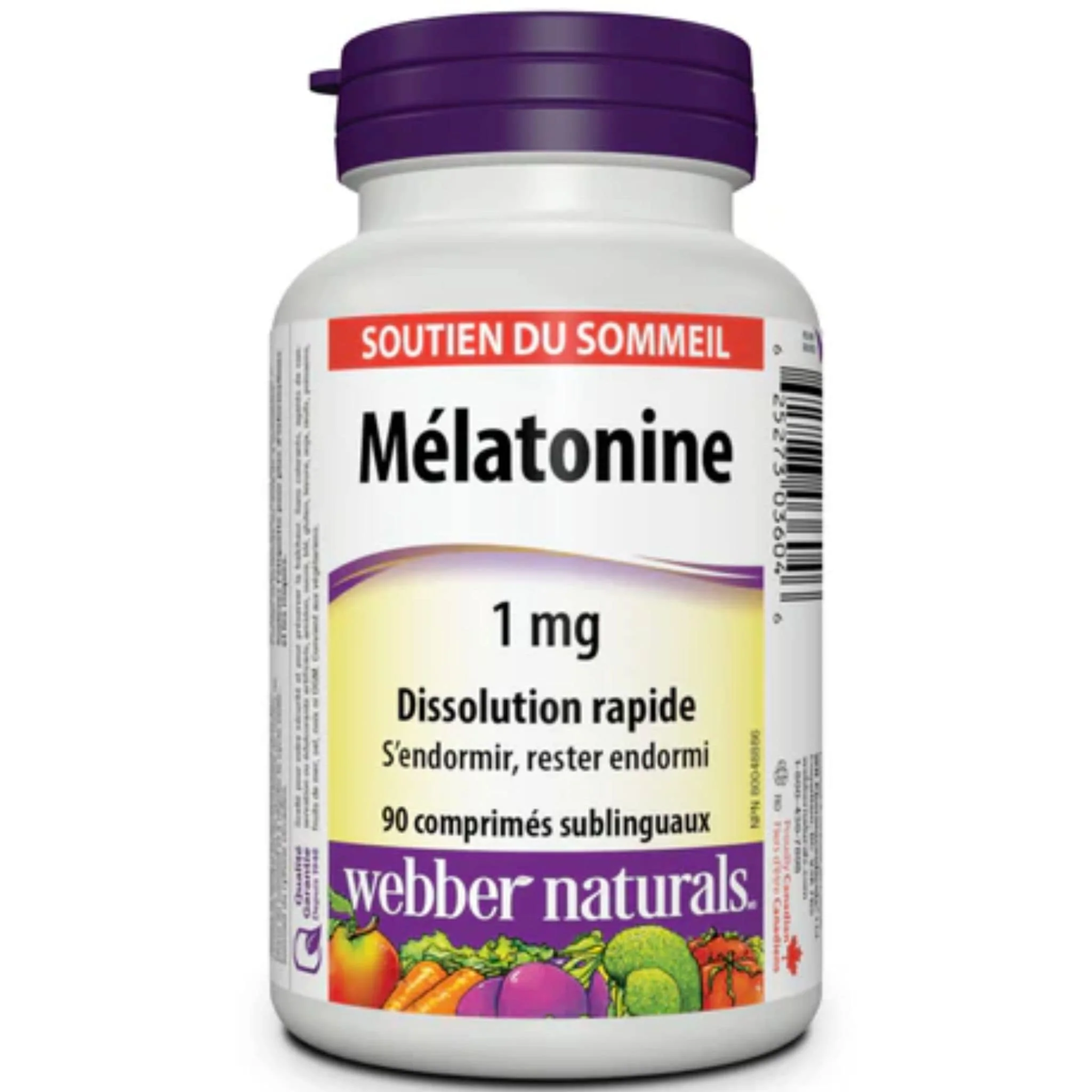 Webber Naturals Melatonin 1mg, Quick Dissolving, 90 Sublingual Tablets - Image 2