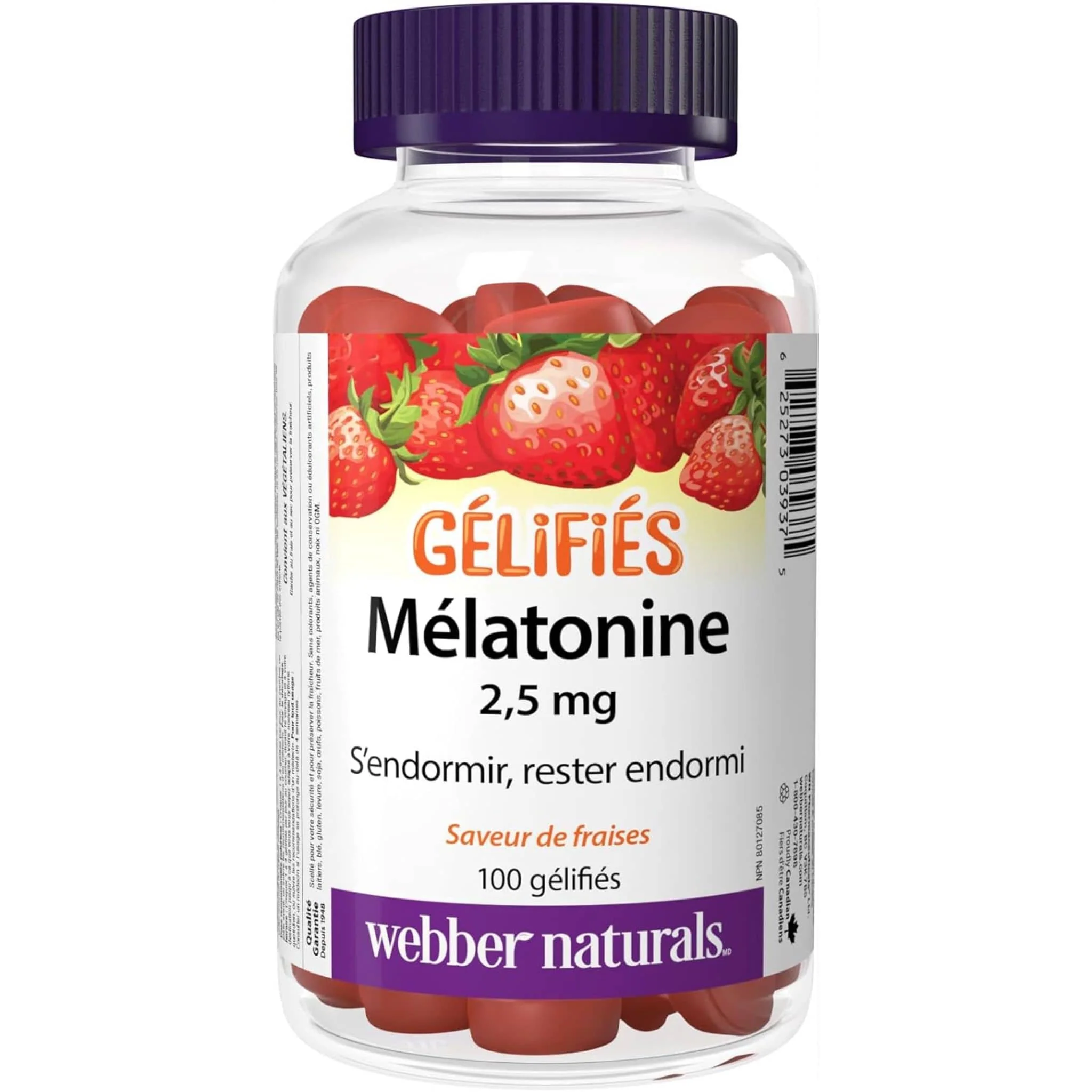 Webber Naturals Melatonin 2.5mg Gummies, Support for Sleep, 100 Gummies - Image 2