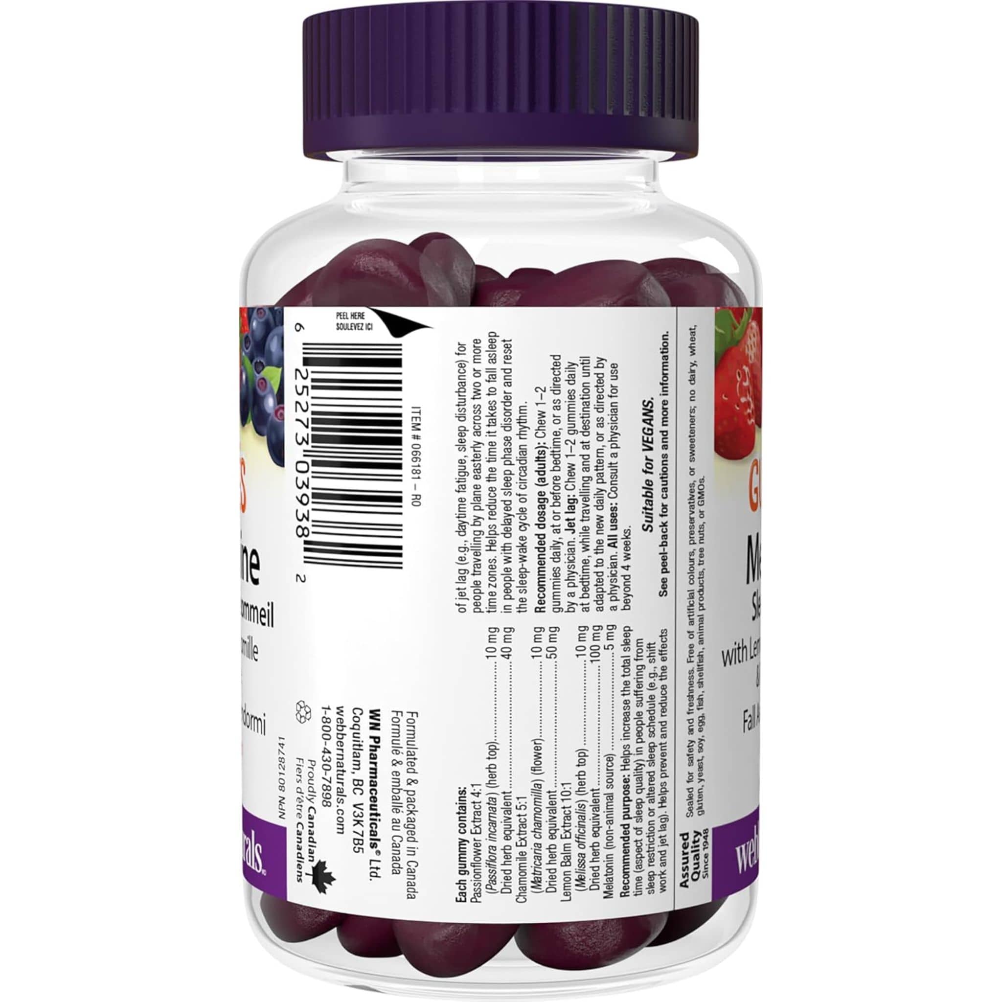 Webber Naturals Melatonin Sleep Complex, Supports Healthy Sleep, 60 Gummies - Image 3