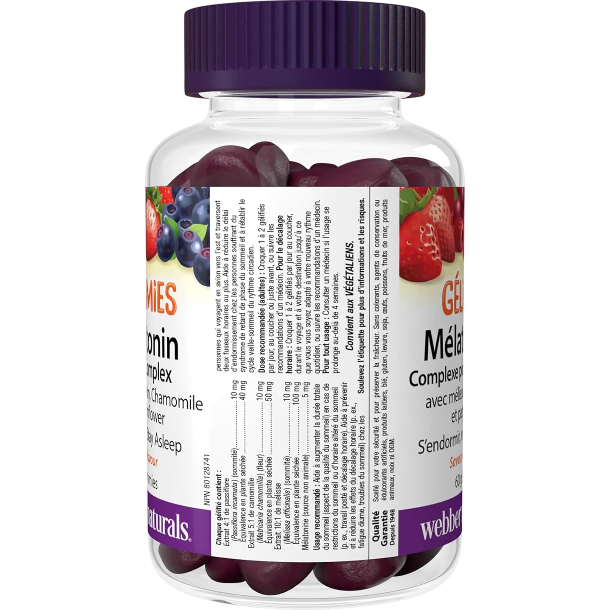 Webber Naturals Melatonin Sleep Complex, Supports Healthy Sleep, 60 Gummies - Image 4