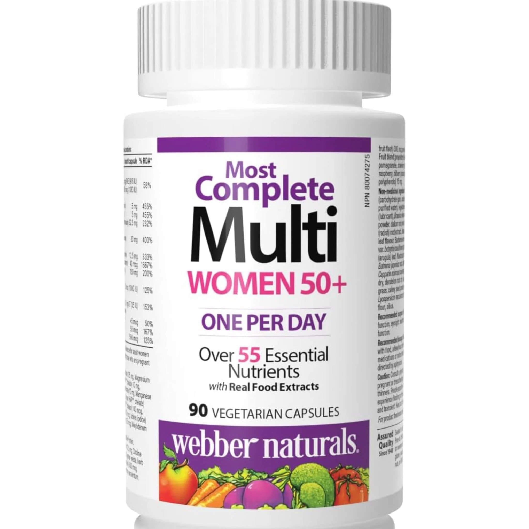 Webber Naturals Most Complete Multivitamin for Women 50+, 90 Vegetarian Capsules - Image 2