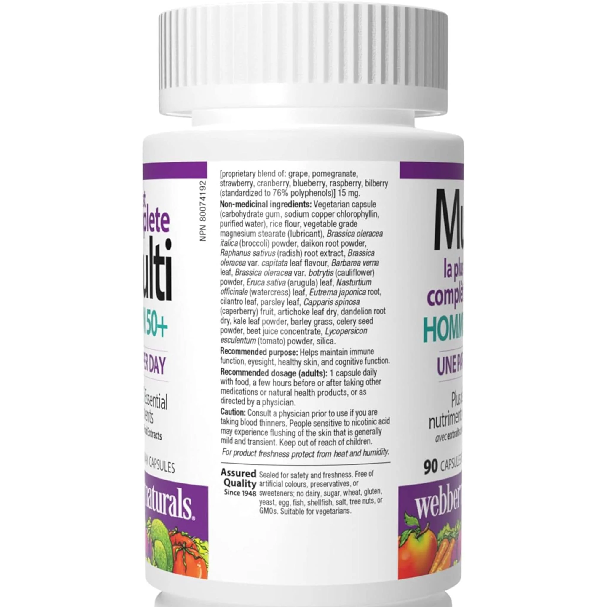 Webber Naturals Most Complete Multivitamin for Men 50+, 90 Vegetarian Capsules - Image 5