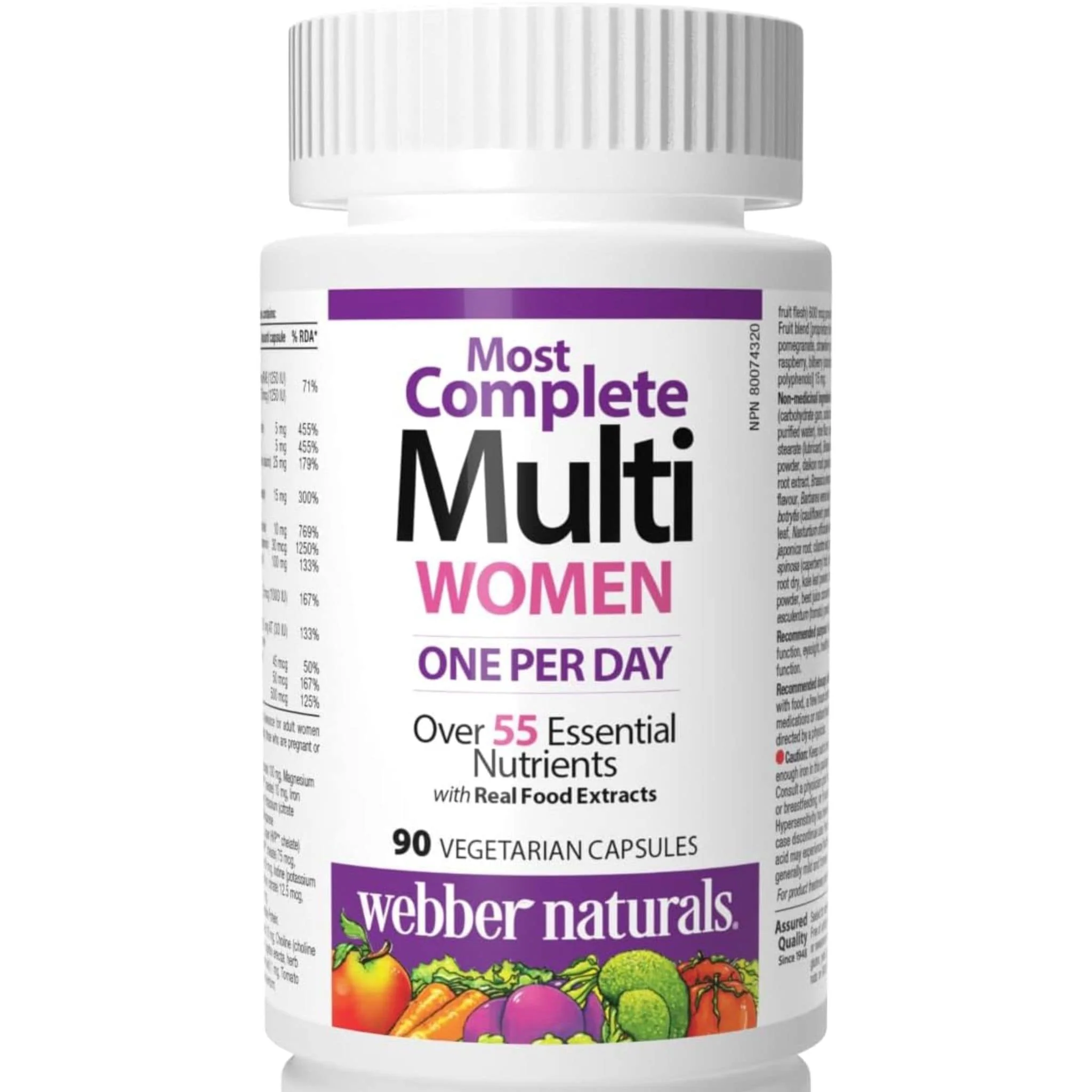 Webber Naturals Most Complete Multivitamin For Women, 90 Vegetarian Capsules - Image 3