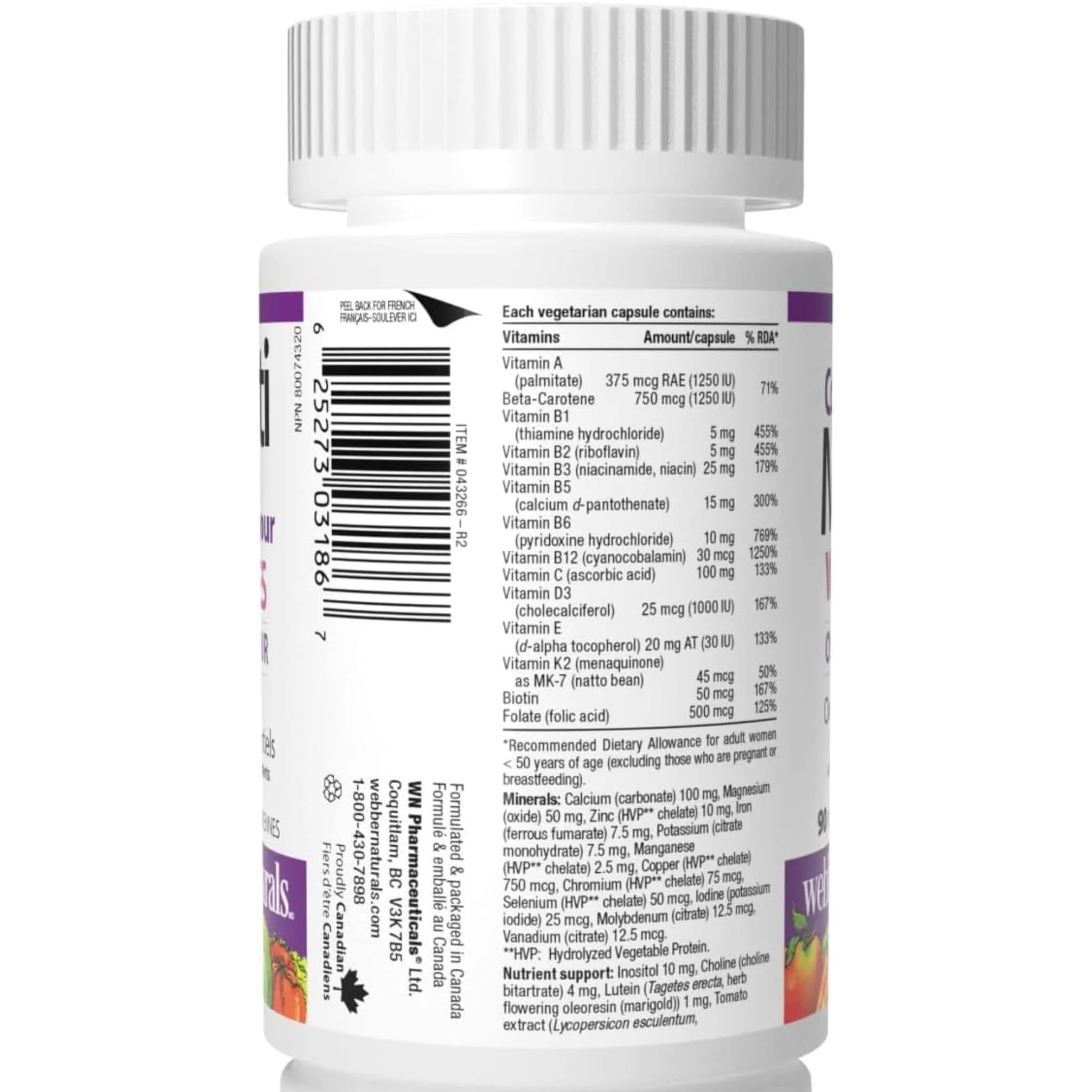 Webber Naturals Most Complete Multivitamin For Women, 90 Vegetarian Capsules - Image 6