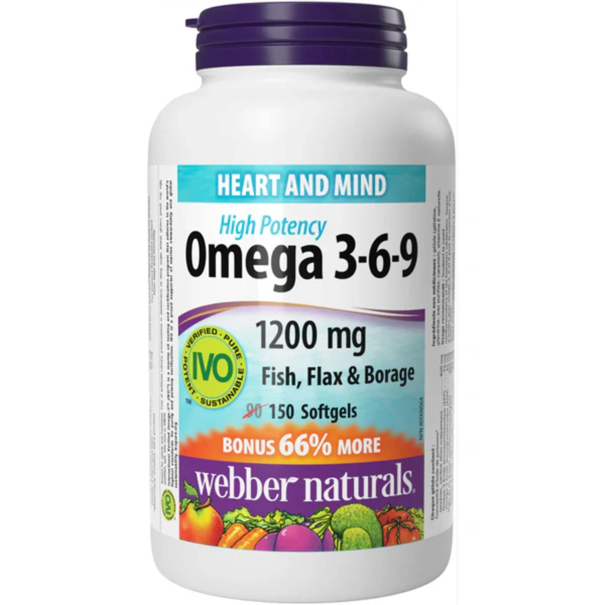 Webber Naturals Omega 3-6-9 1200mg, Fish, Flax and Borage, 150-280 Softgels - Image 8