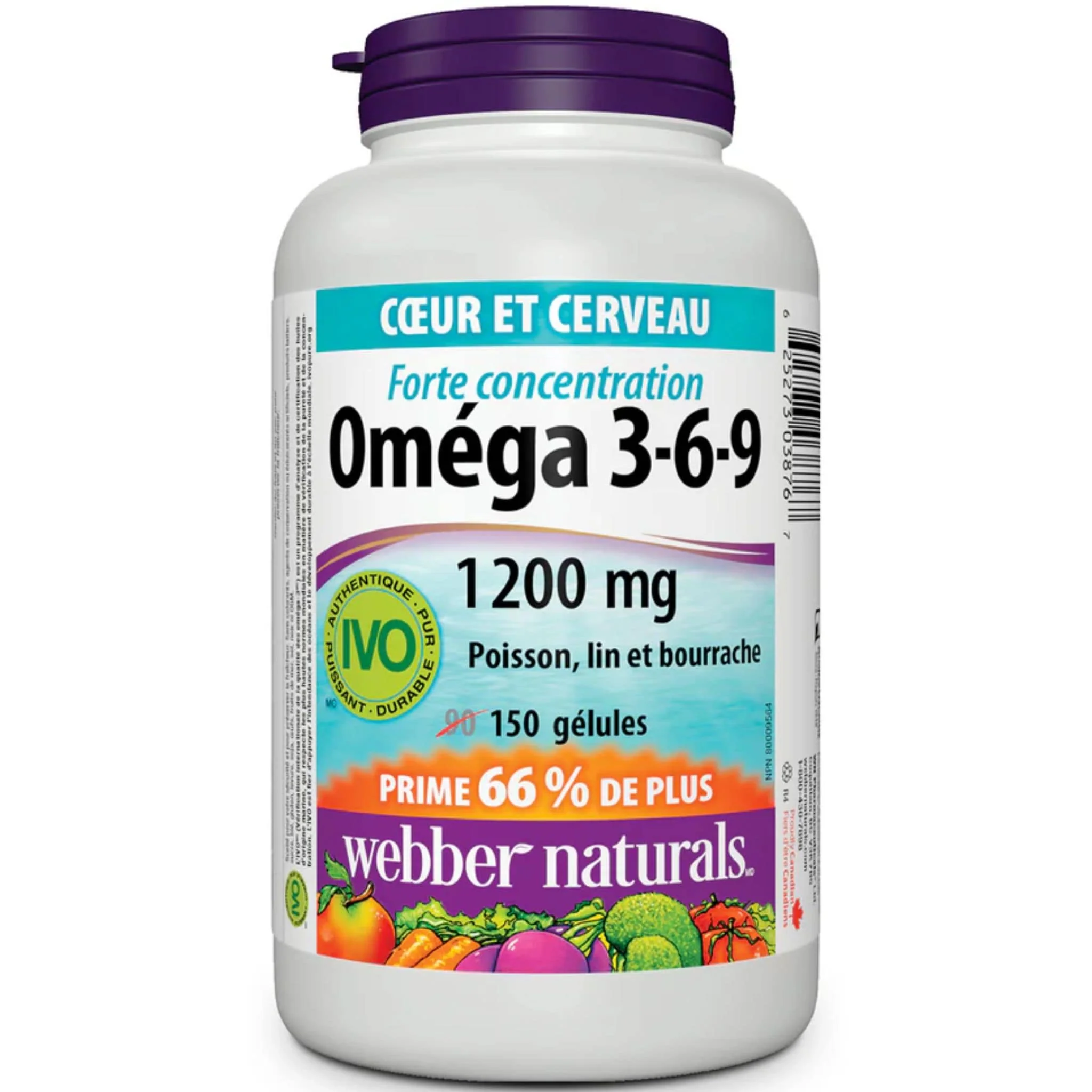 Webber Naturals Omega 3-6-9 1200mg, Fish, Flax and Borage, 150-280 Softgels - Image 9