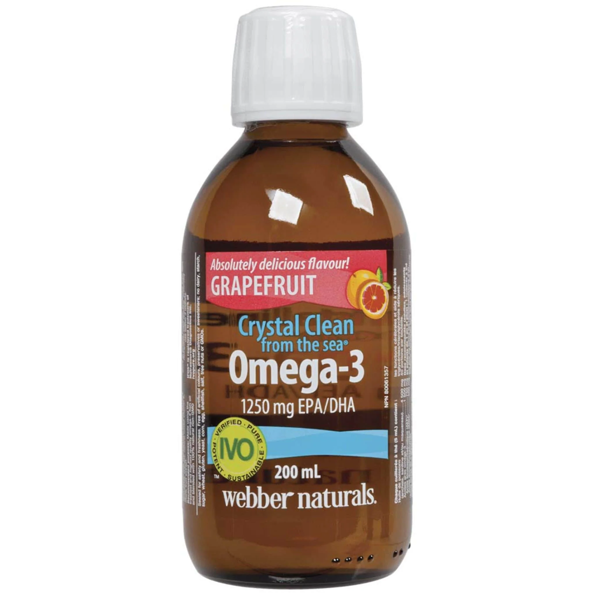 Webber Naturals Omega-3 Liquid Fish Oil, Crystal Clean from the Sea, 200ml Liquid - Image 2