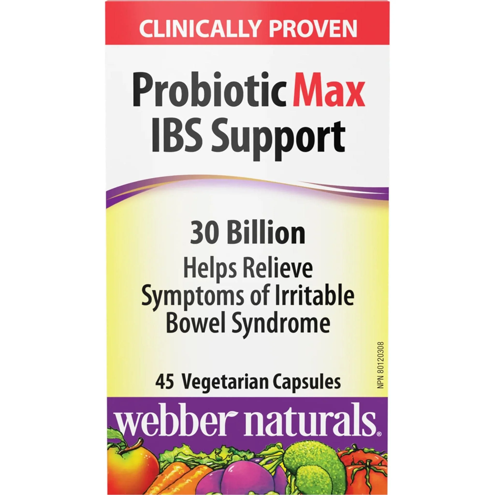 Webber Naturals Probiotic Max IBS Support 30 Billion, Shelf Stable, Vegetable Capsules - Image 2
