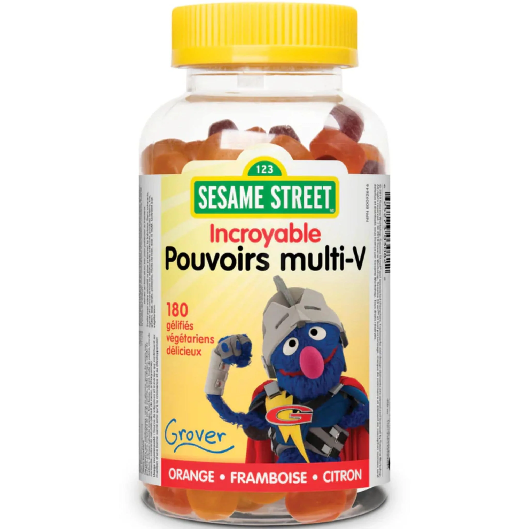 Webber Naturals Sesame Street Incredible Power Multivitamin For Kids, Orange, Raspberry, Lemon, 180 Gummies - Image 2