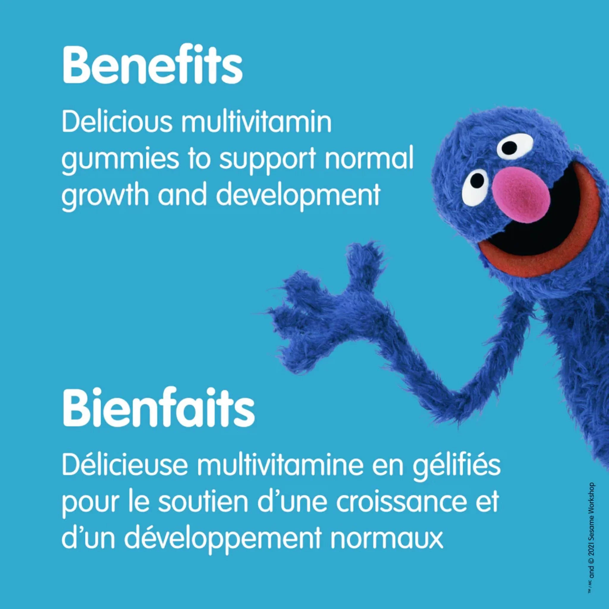 Webber Naturals Sesame Street Incredible Power Multivitamin For Kids, Orange, Raspberry, Lemon, 180 Gummies - Image 4