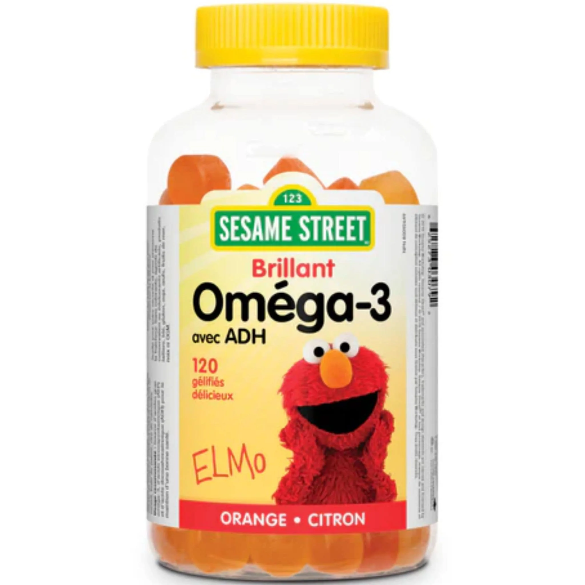 Webber Naturals Sesame Street Omega 3 Gummy with DHA. Orange and Lemon, 120 Gummies - Image 2