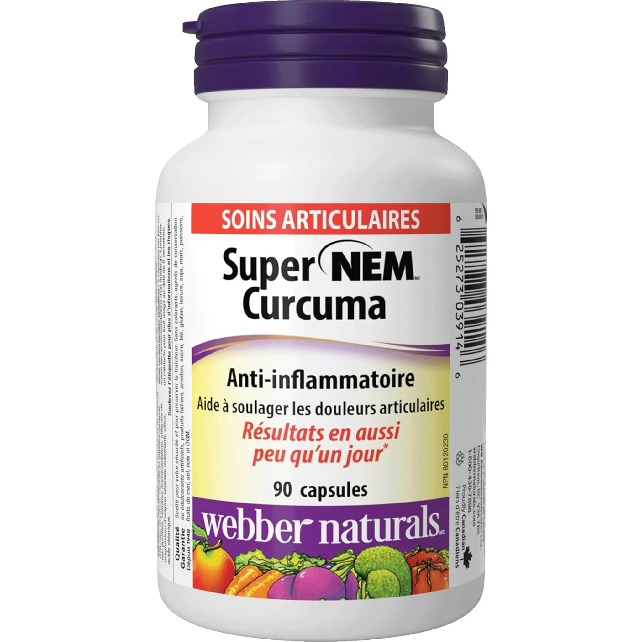 Webber Naturals Super NEM Turmeric, Anti-Inflammatory, Relieve Joint Pain, 90 Capsules - Image 2