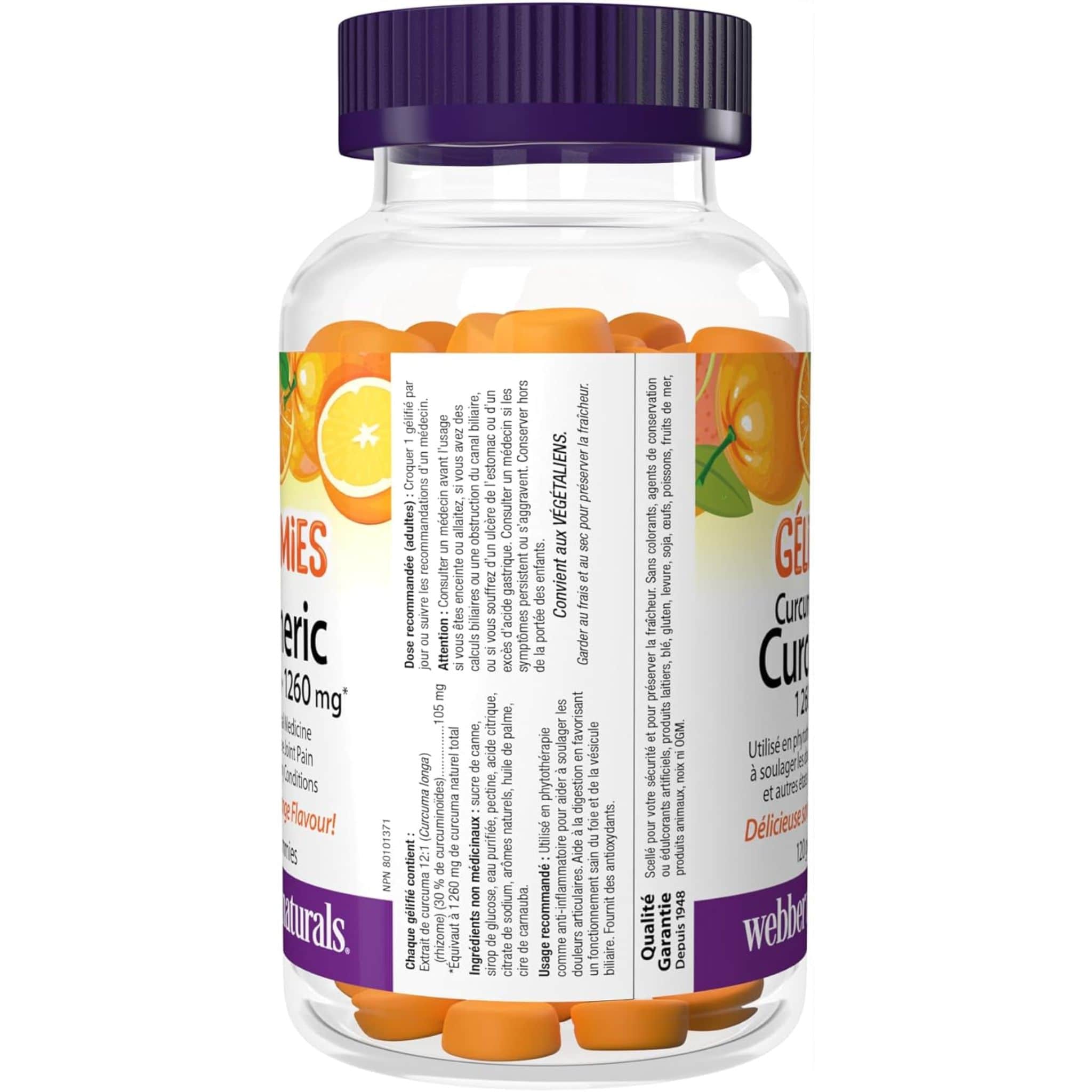 Webber Naturals Turmeric Curcumin Gummies, 120 Gummies - Image 6
