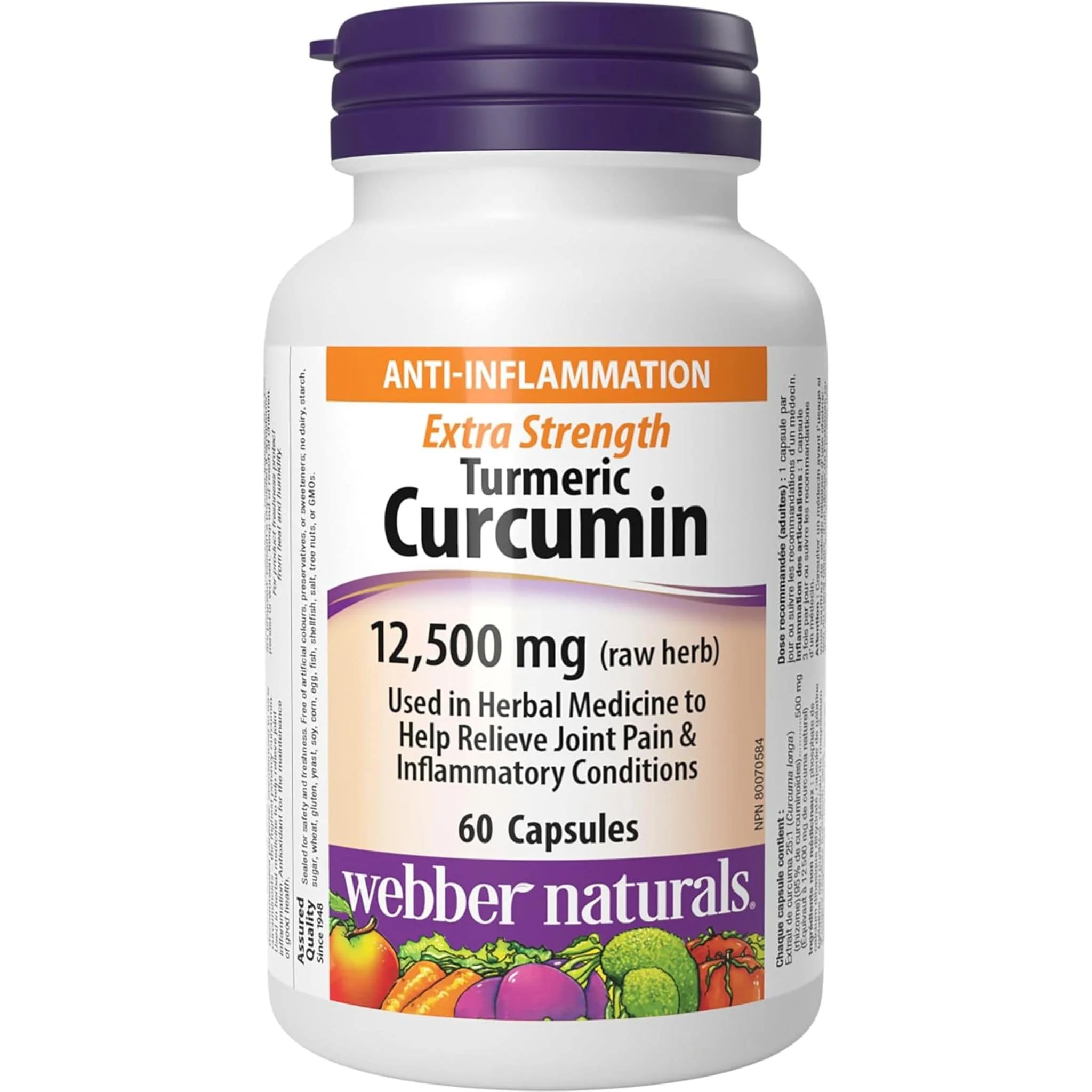 Webber Naturals Turmeric Curcumin, Extra Strength, 12,500mg, 60 Capsules