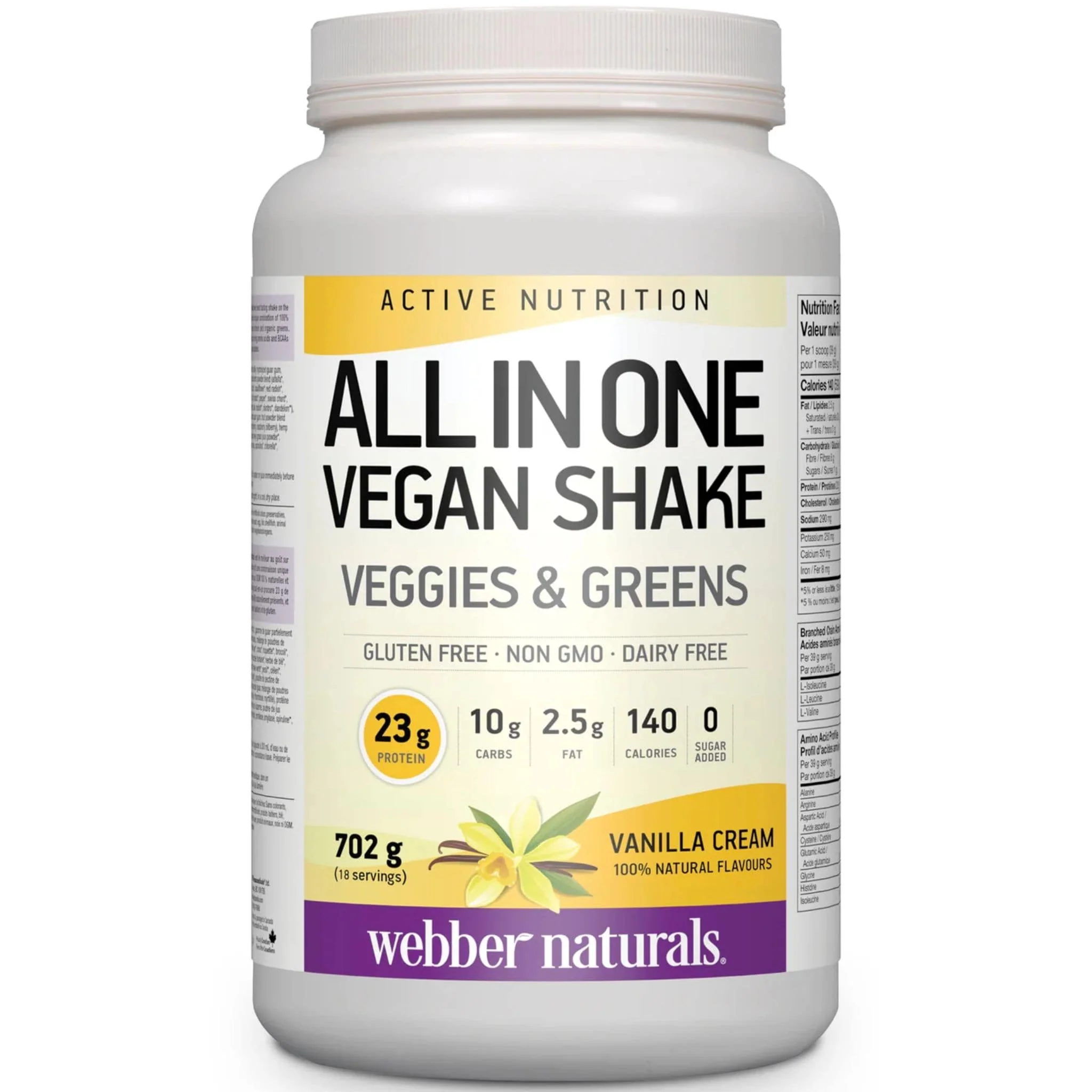 Webber Naturals Vegan All-In-One Protein Shake (Gluten-Free and Non-GMO), 16 Servings - Image 2