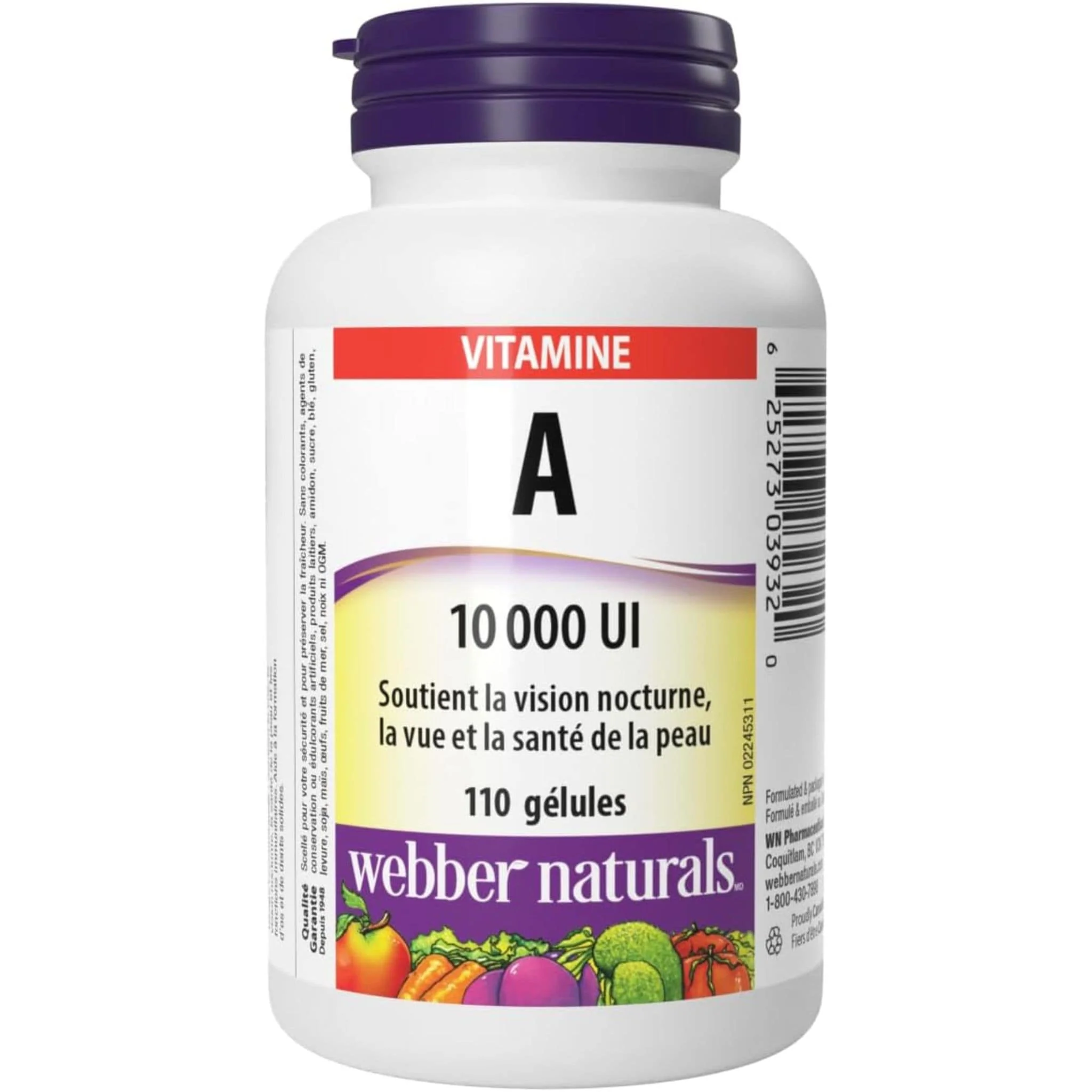 Webber Naturals Vitamin A 10,000IU, Helps Support Night Vision, Eyesight and Skin Health, 110 Softgels - Image 2