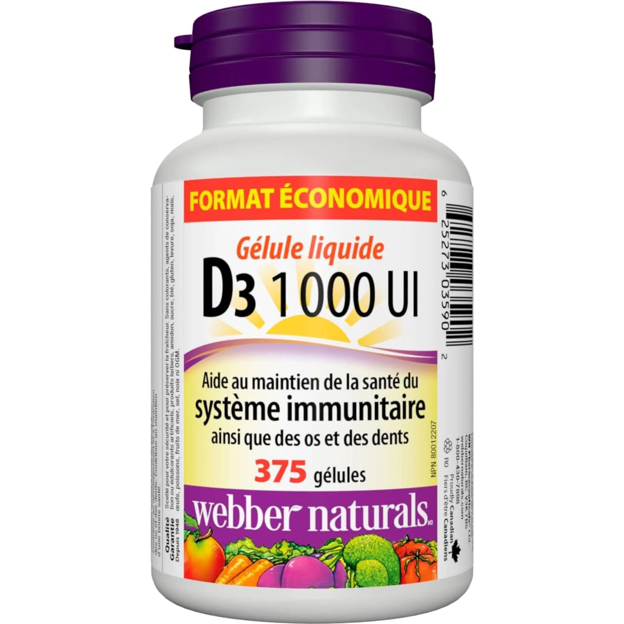 Webber Naturals Vitamin D3 Softgel, 1000IU, Value Size - Image 12