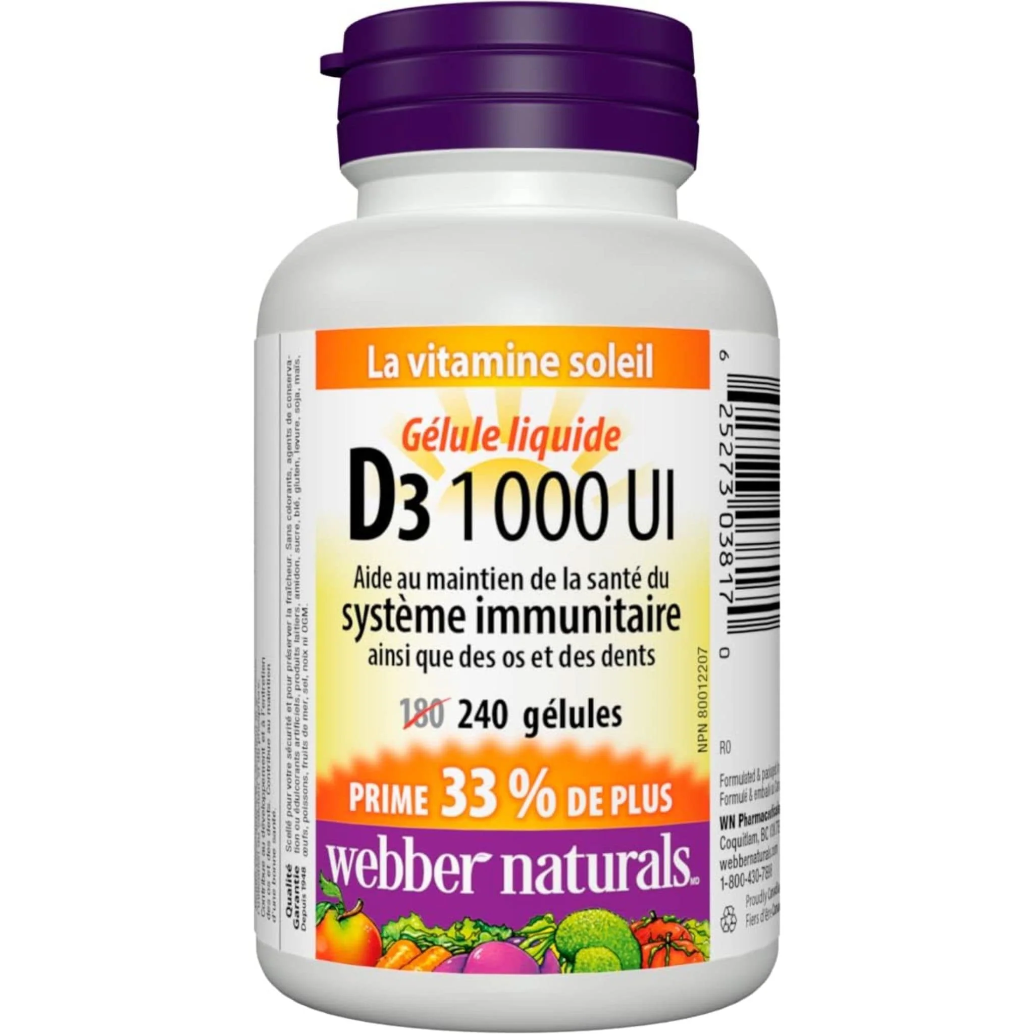 Webber Naturals Vitamin D3 Softgel, 1000IU, Value Size - Image 7