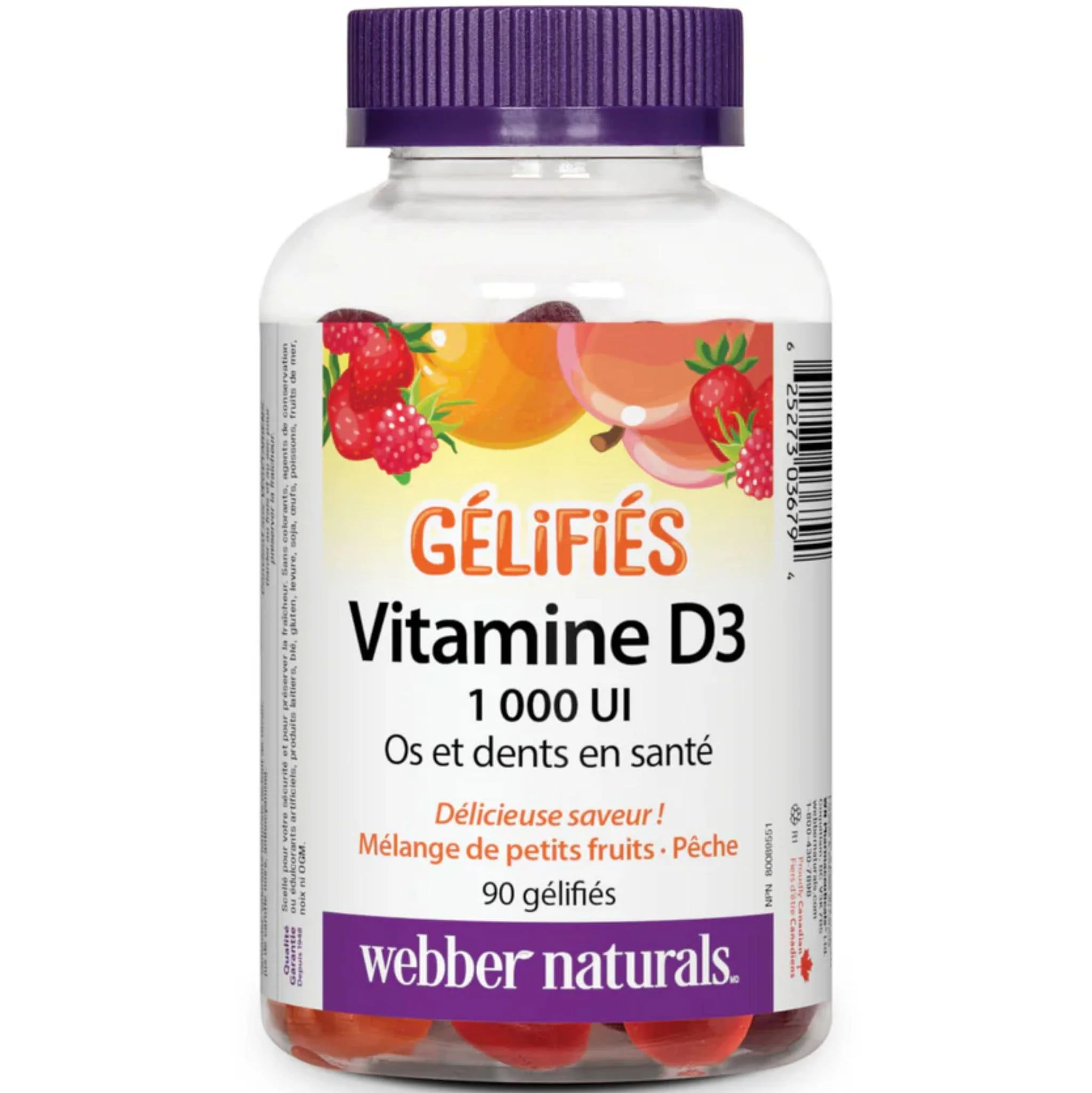 Webber Naturals Vitamin D3 Gummies 1000IU, 90 Gummies - Image 2
