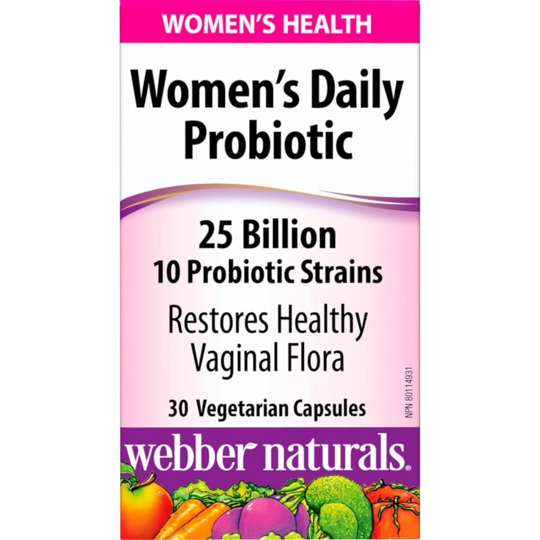 Webber Naturals Women's Daily Probiotic 25 Billion, 30 Vegetarian Capsules - Image 3