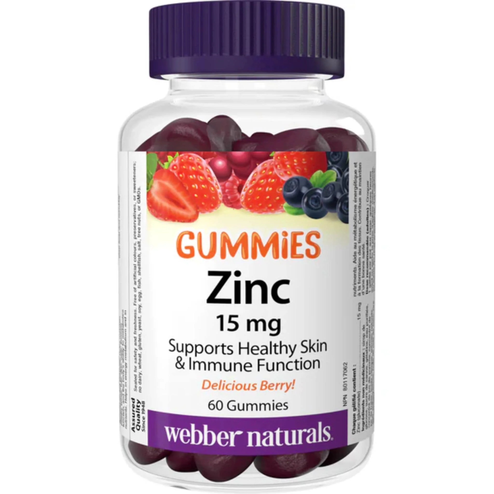 Webber Naturals Zinc 15mg Gummies