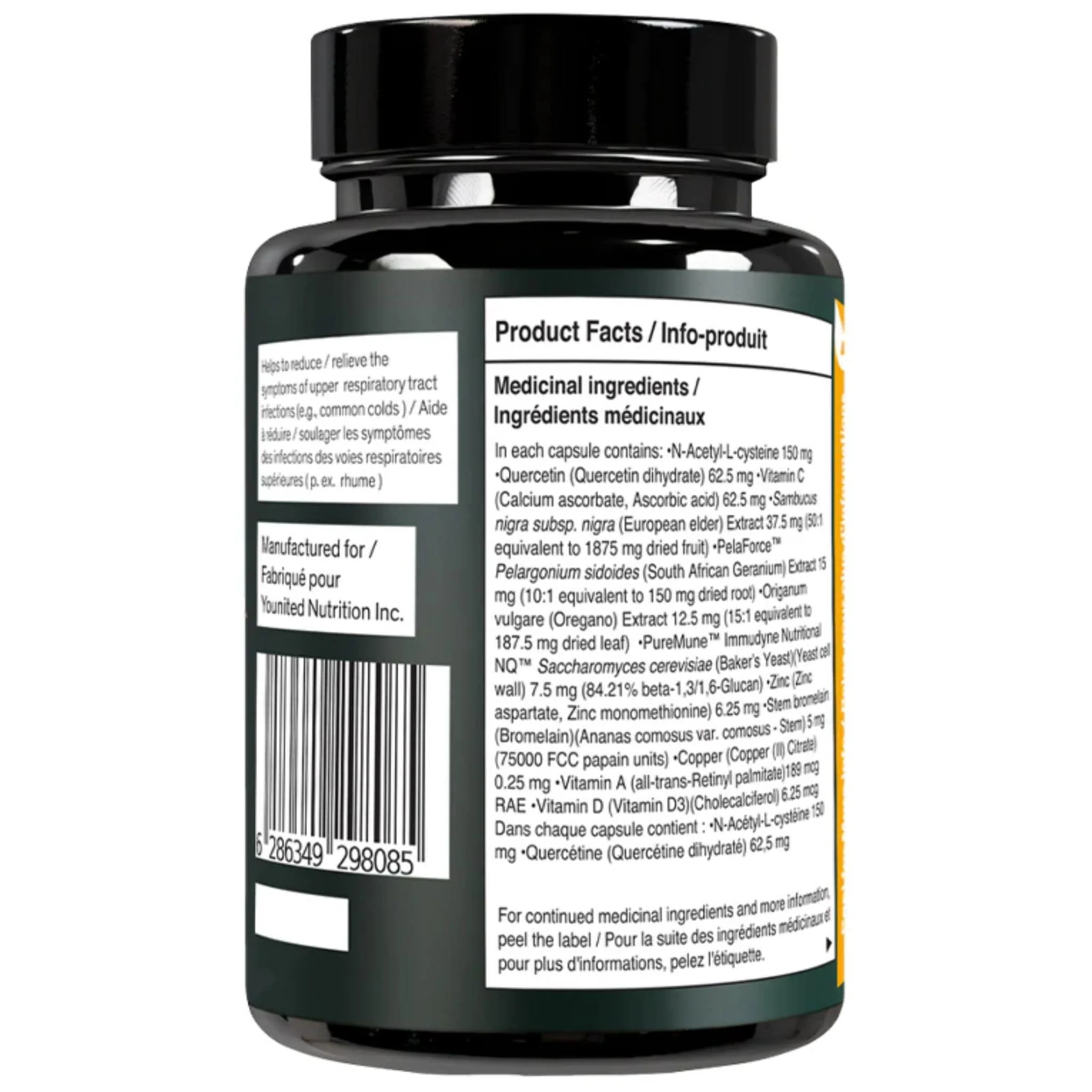 Younited NAC Plus, N-Acetyl-L-Cysteine 600mg, Immune and Respiratory Support, Detox and Antioxidant Formula with Glutathione, 60-120 Vegetable Capsules - Image 3