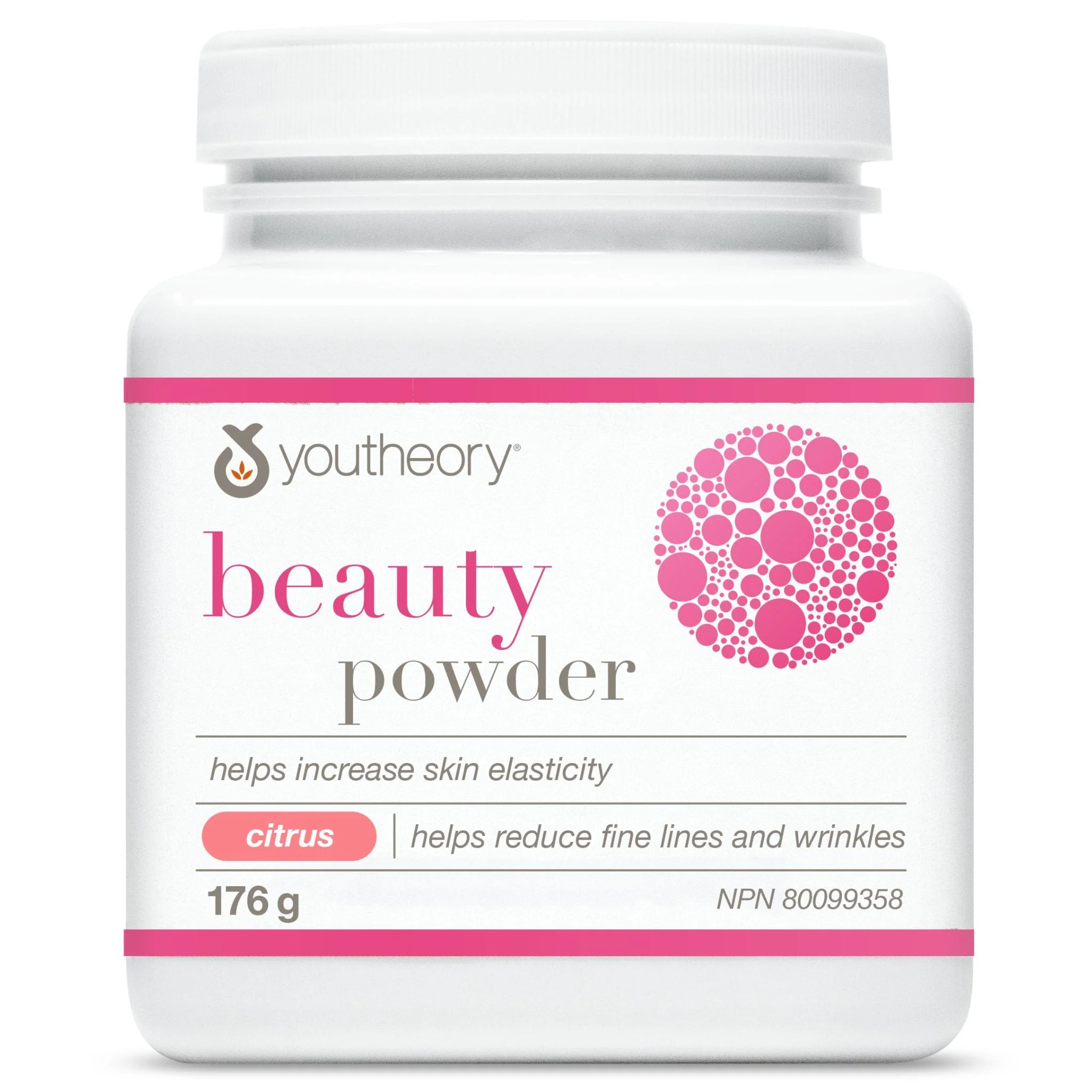 YouTheory Collagen Beauty Powder with Hyaluronic Acid and Collagen, 176g, Citrus